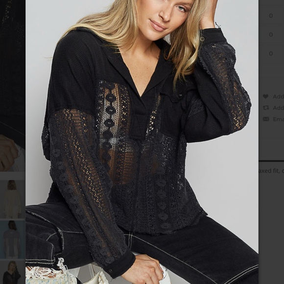 ❤️ POL “ Paris “ POL Relaxed Fit Johnny Collared Lace Detail Shirt Top SR21 - Picture 3 of 6